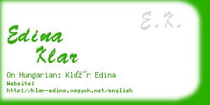 edina klar business card